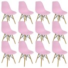 Kit 12 Cadeiras Charles Eames Eiffel Wood Design Rosa