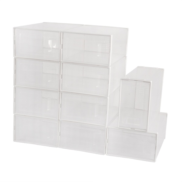 Kit 12 Caixas Organizadora De Sapatos E Objetos Empilhável
