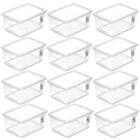 Kit 12 Caixas Plásticas Cesto Organizador Tampa Click Empilhá