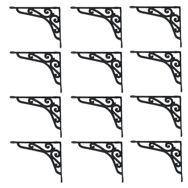 Kit 12 Cantoneiras Preta Suporte Parede Prateleira 20x25cm