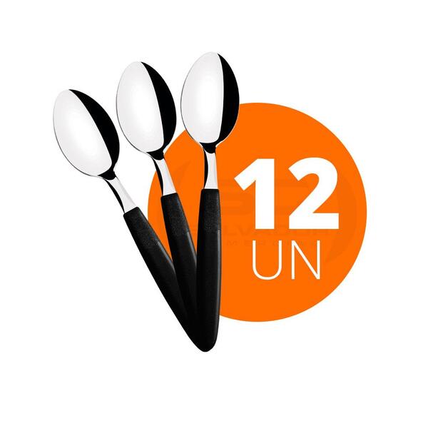 Kit - 12 Colheres De Sobremesa Ipanema Com Lâmina Em Aço Inox