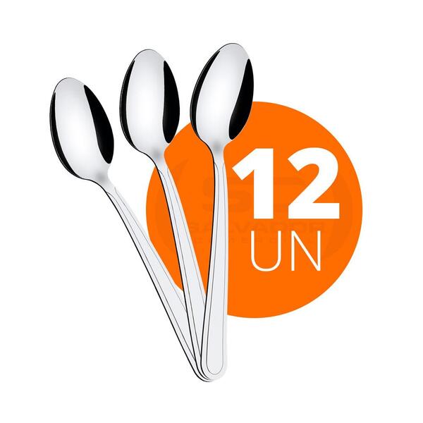 Kit - 12 Colheres De Sopa Búzios Em Aço Inox Cibag - Tramonti