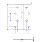 Kit 12 Dobradiça Preta Porta / Janela Pino Solto Real 4"