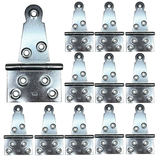 Kit 12 Dobradiças Zincada Leme Portão - 4' 100 Mm