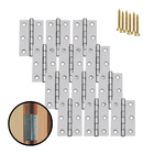 Kit 12 Dobradiças Zincada Para Porta De Madeira 8,9cm