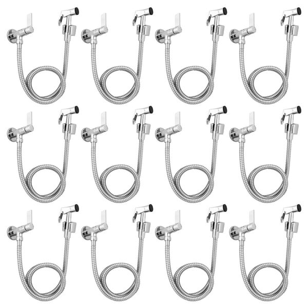 Kit 12 Ducha Higiênica De Banheiro 1,20m C-70 1/4 Volta Metal