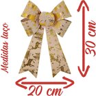 Kit 12 Enfeite Árvore Natal Laço Natalino Dourado 30cm
