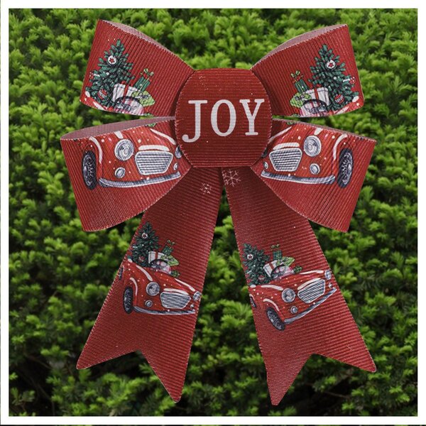 Kit 12 Enfeite Árvore Natal Laço Vermelho Decorado  17cm