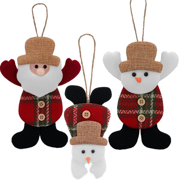 Kit 12 Enfeite Árvore Natal Pendente Natalino Tecido