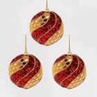 Kit 12 Enfeite Bola Natalina Árvore Natal Vermelho Artesanal