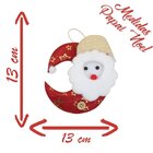 Kit 12 Enfeite Pendente Natal Tecido 13cm Luas Natalinas