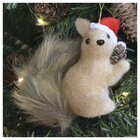 Kit 12 Enfeite Pendente Natalino Esquilo Com Gorro De Natal 1