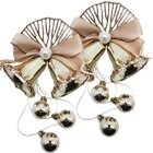 Kit 12 Enfeite Pingente Sino Bolinhas Glitter Natalino 30cm