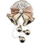 Kit 12 Enfeite Pingente Sino Bolinhas Glitter Natalino 30cm