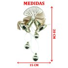 Kit 12 Enfeite Pingente Sino Bolinhas Glitter Natalino 30cm