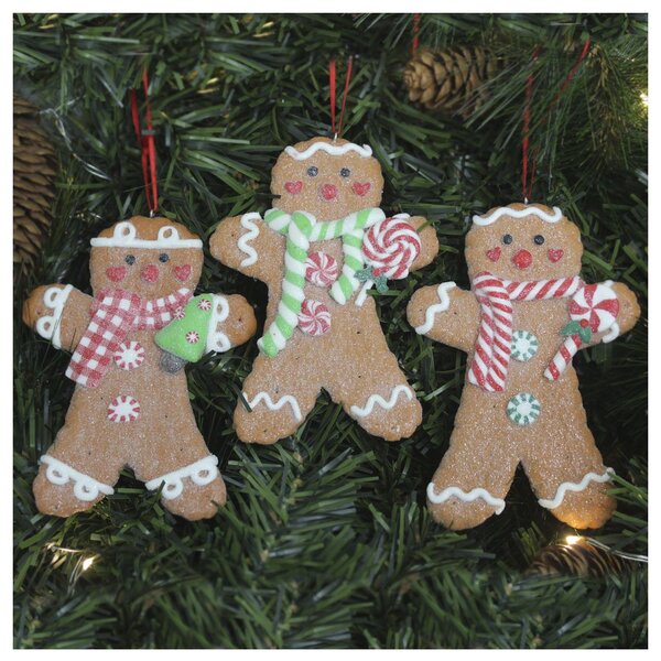 Kit 12 Enfeites Pendente Para Árvore De Natal Biscoito Ginger