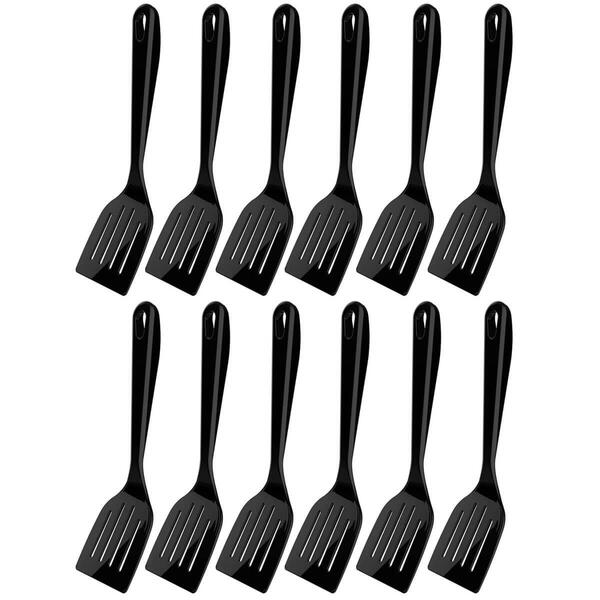 Kit 12 Espátulas Culinárias De Nylon 31,5cm Pretas Crippa Lan