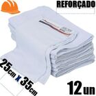 Kit 12 Flanela Branca Multiuso 25cm X 35cm - Construmarcas