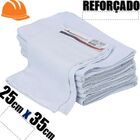 Kit 12 Flanela Branca Multiuso 25cm X 35cm - Construmarcas
