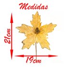 Kit 12 Flores Amarela Artificial Decoração Natal Brilho 21cm