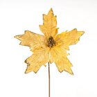 Kit 12 Flores Amarela Artificial Decoração Natal Brilho 21cm