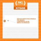 Kit - 12 Ganchos Simples Branco - Sa Gondolas