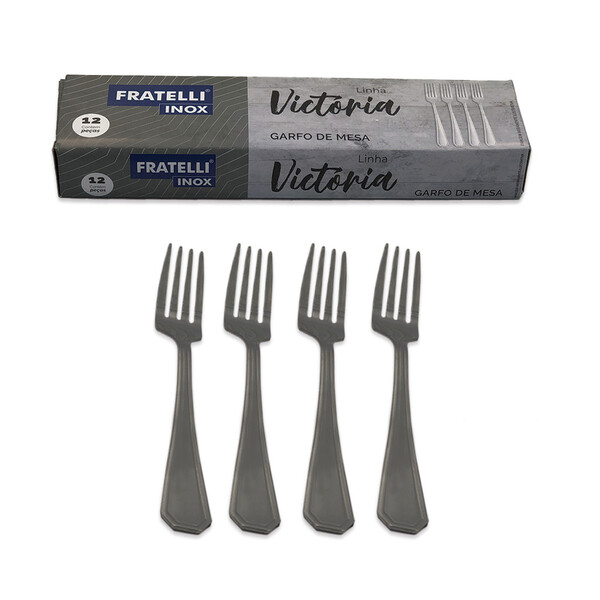 Kit 12 Garfos De Mesa Em Aço Inox De Qualidade