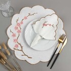 Kit 12 Jogos Americanos Guardanapos De Mesa Redondo Bordado C