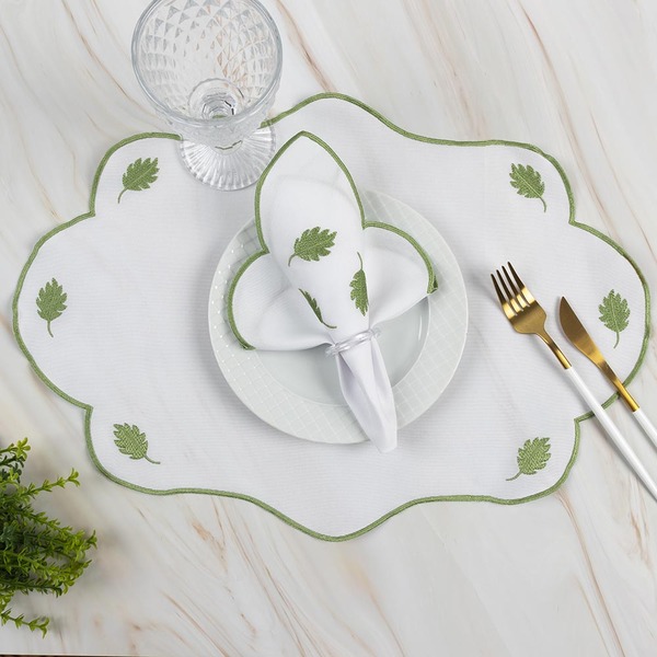 Kit 12 Jogos Americanos Guardanapos De Mesa Redondo Bordado M