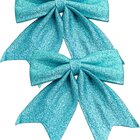 Kit 12 Laços Azul Capri Enfeite Árvore Natal Decoração 16cm