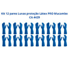 Kit 12 Luvas Proteção Látex Azul Pro S 137 Mucambo Limpeza Se