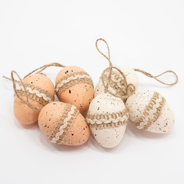 Kit 12 Ovos De Páscoa Enfeitado Pendente Decorativo