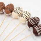 Kit 12 Ovos De Páscoa Enfeite Decorativo Chocolate Com Haste