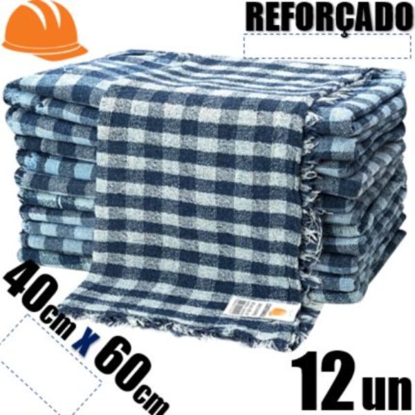 Kit 12 Pano De Chão Xadrez 40cm X 65 Cm - Construmarcas