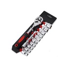 Kit 12 Pçs Jogo De Chaves Soquete Mini Catraca 1/4 Cr-v Aço