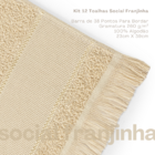 Kit 12 Pçs Toalha De Lavado Social Franjinha Felpa 260g 23x39