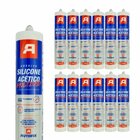 Kit 12 Peças Silicone Transparente Acético Autofix - 230g
