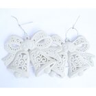 Kit 12 Pendentes Sinos Natalino Branco Enfeite Árvore Natal