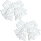 Kit 12 Pendentes Sinos Natalino Branco Enfeite Árvore Natal