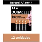 Kit 12 Pilhas Duracell Alcalina Aa Pequena Com 4 Unidades