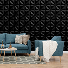 Kit 12 Placas 3d Pvc Preto Decoração Revestimento Premium De