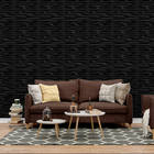 Kit 12 Placas 3d Pvc Preto Decoração Revestimento Premium De