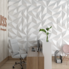 Kit 12 Placas Painel Trapézio Revestimento Parede Decoração F