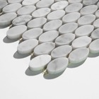 Kit 12 Placas - Pastilhas Pedra Oval Mámore Carrara