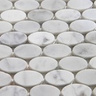 Kit 12 Placas - Pastilhas Pedra Oval Mámore Carrara