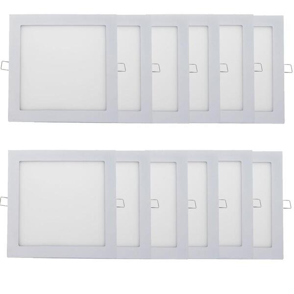 Kit 12 Plafon Painel Led Luminária Downlight 18w Embutir