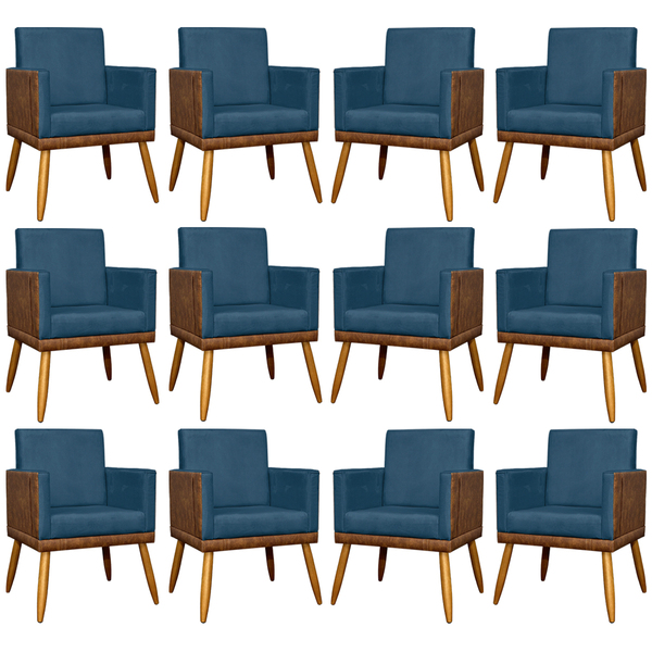 Kit 12 Poltronas Decorativas Para Escritório Lis Corino E Sue