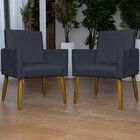 Kit 12 Poltronas Decorativas Para Sala Mari Suede Cores Pé Pa