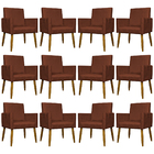 Kit 12 Poltronas Decorativas Para Sala Mari Suede Cores Pé Pa