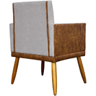 Kit 12 Poltronas Para Sala Lis Corino Peroba E Linho Bege Pé